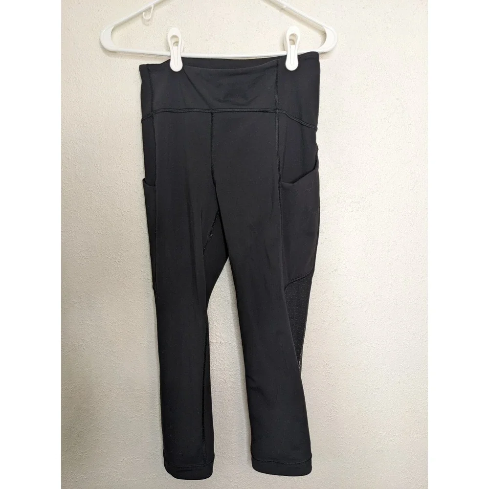 Lululemon Sole Training Crop Luxtreme Yoga Poseidon Leggings Black Size 6 W6ADFS